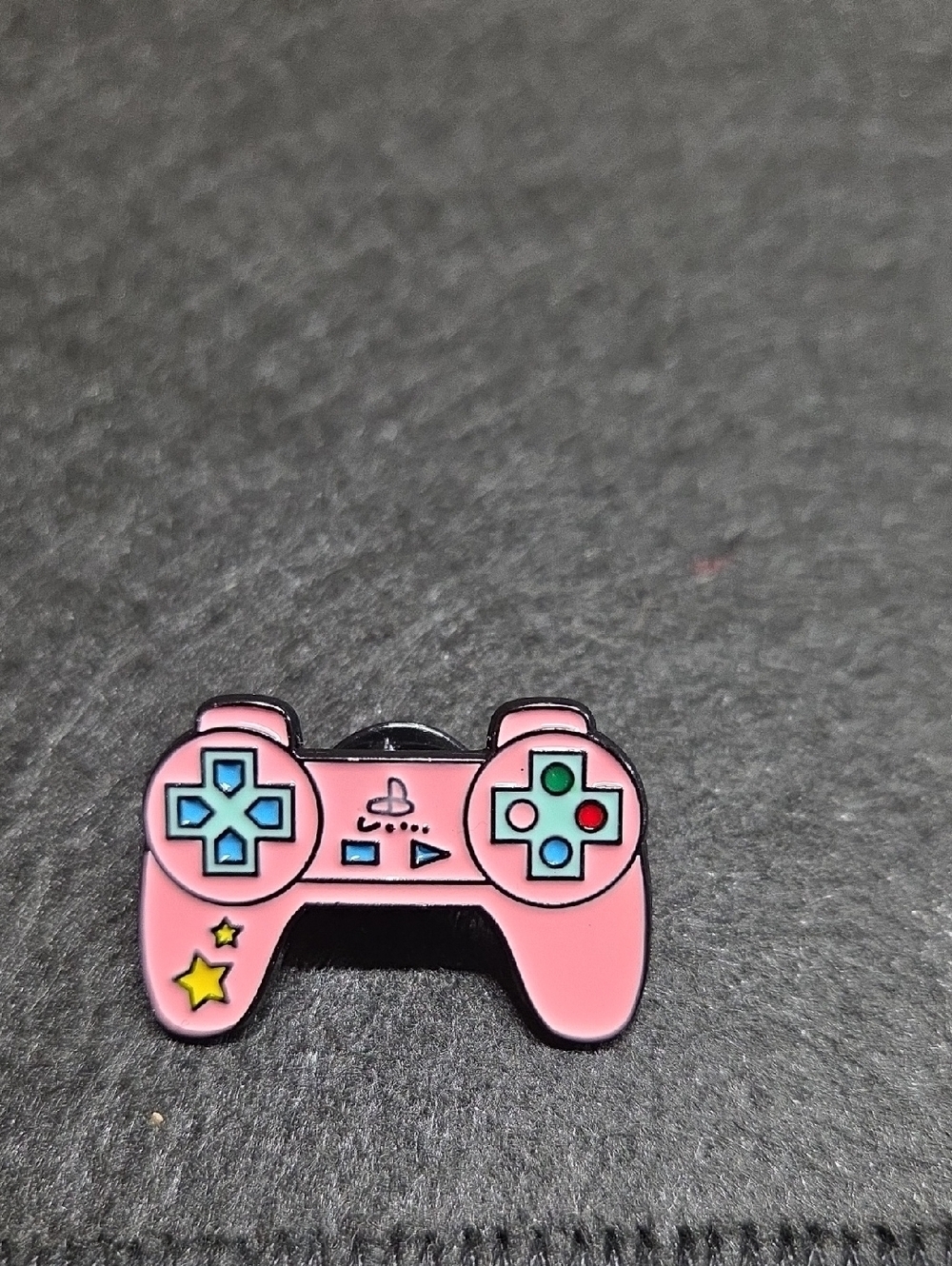 **Pink Gaming Controller Enamel Pin - Cute Video Game Accessory**